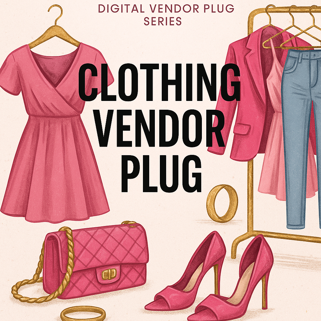 Clothing Vendor Plug digital download – 100+ wholesale fashion vendors list for boutique owners and fashion startups