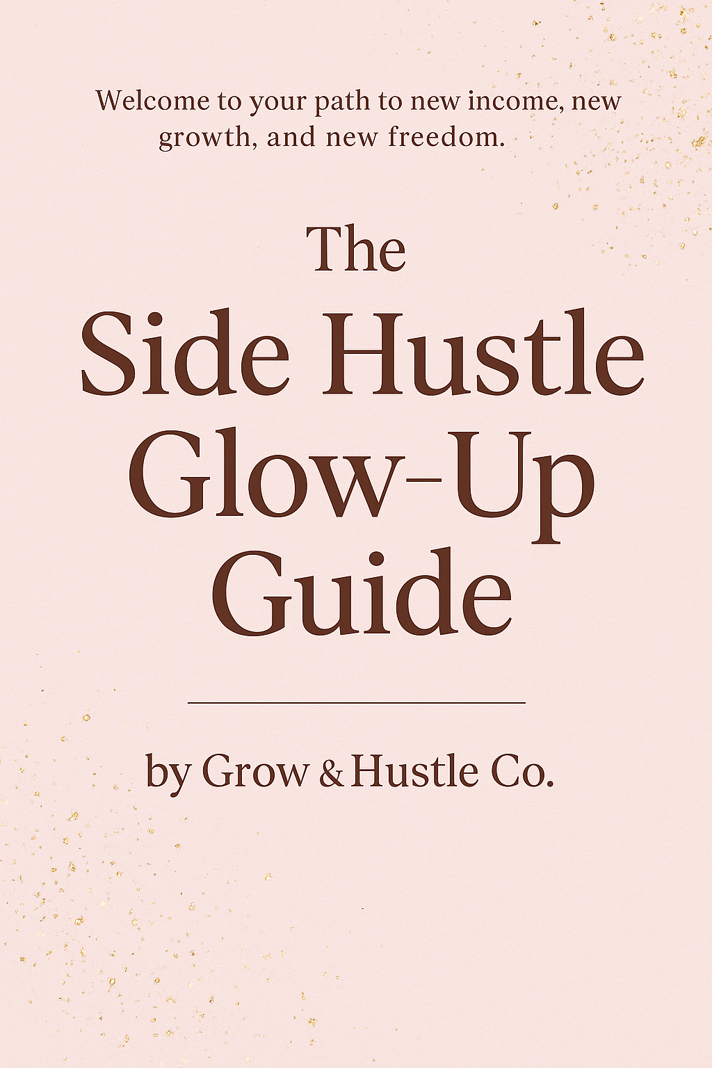 The Side Hustle Glow-Up Guide digital planner for women – glam Canva template with side hustle ideas, branding & business worksheets